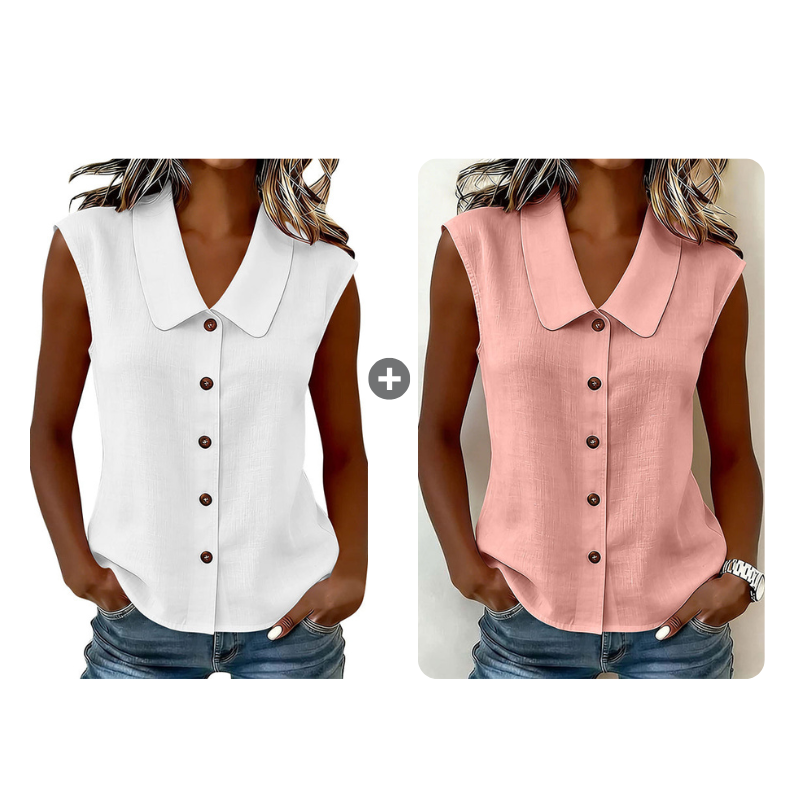 ☀️ Summer Chic Alert 60% OFF💥 –Women’s V-Neck Button-Down Top