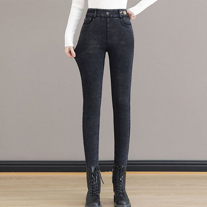 🔥HOT SALE 49% OFF💕Women's High Waist Slim Stretch Warm Skinny Jeans