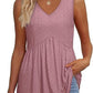 🌞HOT SALE 49% OFF👚Women's Print Flowy Sleeveless V Neck Peplum Tank Tops