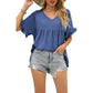 💖LAST DAY SALE 50% OFF💷👕Women's Tops Casual V Neck Ruffle Sleeve T Shirts Babydoll Loose Fit Peplum Top🌿