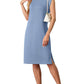 🔥2026 Summer Sale 60% OFF💥Women Round Neck Loose Split Wrinkle-Free Midi Dress with Pockets