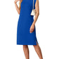 🔥2026 Summer Sale 60% OFF💥Women Round Neck Loose Split Wrinkle-Free Midi Dress with Pockets