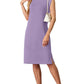 🔥2026 Summer Sale 60% OFF💥Women Round Neck Loose Split Wrinkle-Free Midi Dress with Pockets