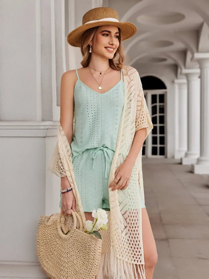 🔥 LIMITED-TIME Just £15.99!!😍Women’s Oversized Knit Cardigan – Lightweight Crochet Tassel Kimono for Spring & Summer 🌸