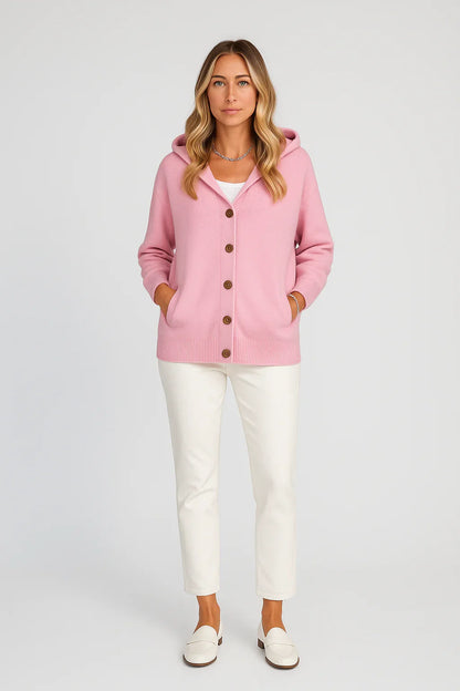 Women Cotton Plain Long Sleeve Comfy Casual Cardigan