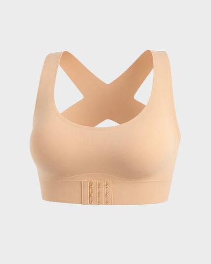 ⏳LAST DAY SALE ONLY 8.99!!👍✨Cross Back Front Closure Wireless Posture Support Bra– All-Day Comfort, Breathable & Summer-Ready 💕