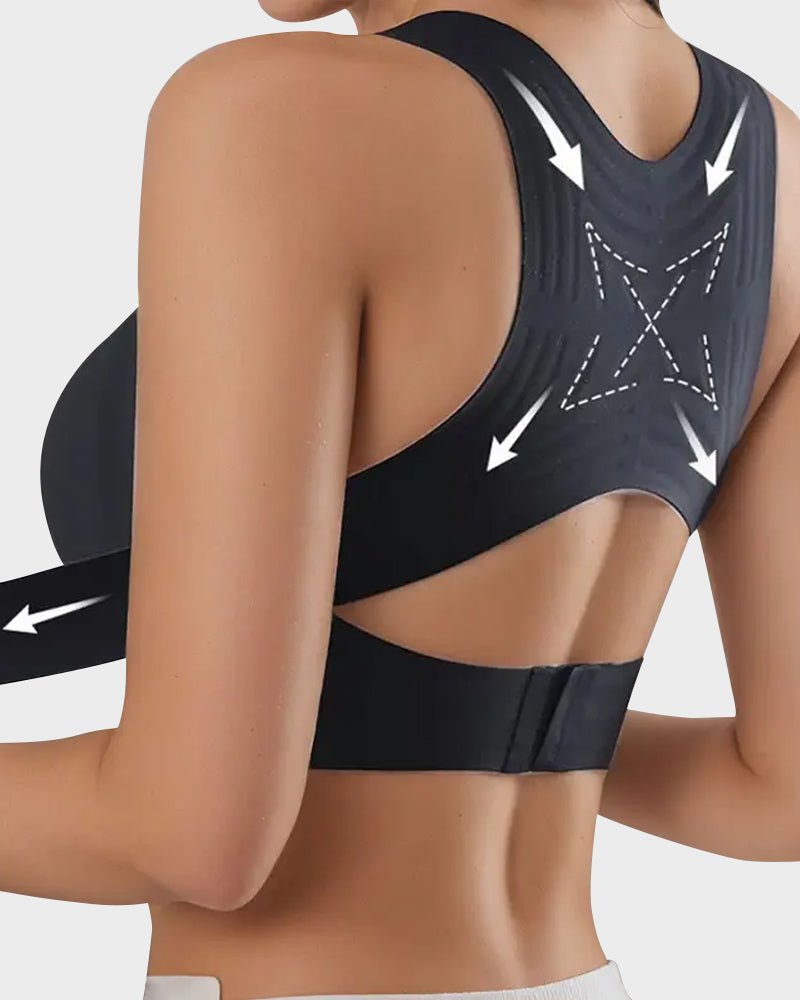 ⏳LAST DAY SALE ONLY 8.99!!👍✨Cross Back Front Closure Wireless Posture Support Bra– All-Day Comfort, Breathable & Summer-Ready 💕
