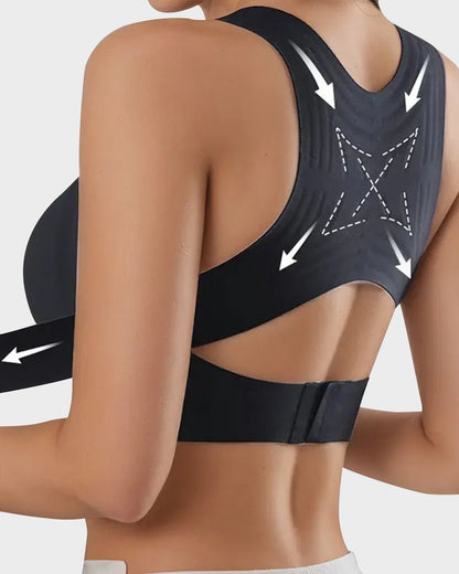 ⏳LAST DAY SALE ONLY 8.99!!👍✨Cross Back Front Closure Wireless Posture Support Bra– All-Day Comfort, Breathable & Summer-Ready 💕