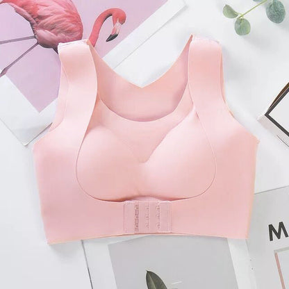 ⏳LAST DAY SALE ONLY 8.99!!👍✨Cross Back Front Closure Wireless Posture Support Bra– All-Day Comfort, Breathable & Summer-Ready 💕