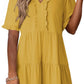 🔥2026 Summer Hot Sale 70% OFF💐Women's V Neck Ruffle Casual A-Line Flowy Swing Shift Dress