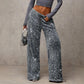 💖💃LAST DAY SALE 50% OFF👖✨Women's Sequin Sparkle Wide Leg Pants with Elastic Waistband✨