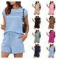 🔥LAST DAY SALE 70% OFF👍✨Women's Crew Neck Top & Drawstring Pants Short Set