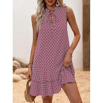 🔥Limited Offer 50% OFF!💃 Women’s Geometric Print Bow Dress – Stylish, Elegant & Effortlessly Chic ✨👗