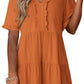 🔥2026 Summer Hot Sale 70% OFF💐Women's V Neck Ruffle Casual A-Line Flowy Swing Shift Dress