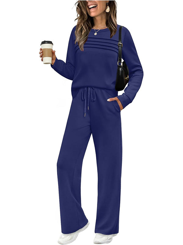 🔥LAST DAY SALE 70% OFF👍✨Women's Crew Neck Top & Drawstring Pants Short Set