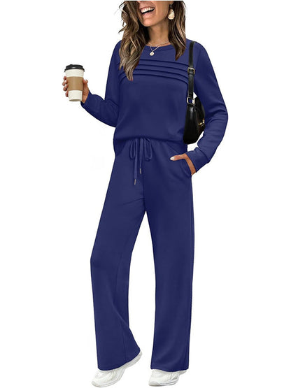 🔥LAST DAY SALE 70% OFF👍✨Women's Crew Neck Top & Drawstring Pants Short Set