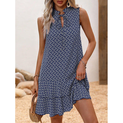 🔥Limited Offer 50% OFF!💃 Women’s Geometric Print Bow Dress – Stylish, Elegant & Effortlessly Chic ✨👗