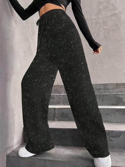 💖💃LAST DAY SALE 50% OFF👖✨Women's Sequin Sparkle Wide Leg Pants with Elastic Waistband✨
