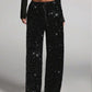 💖💃LAST DAY SALE 50% OFF👖✨Women's Sequin Sparkle Wide Leg Pants with Elastic Waistband✨