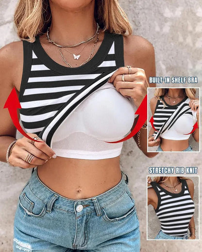 💖2026 HOT SALE 60% Off💕💖Ribbed Stretchy Tank Top with Shelf Bra