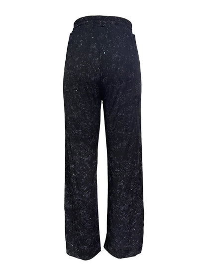 💖💃LAST DAY SALE 50% OFF👖✨Women's Sequin Sparkle Wide Leg Pants with Elastic Waistband✨