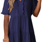 🔥2026 Summer Hot Sale 70% OFF💐Women's V Neck Ruffle Casual A-Line Flowy Swing Shift Dress