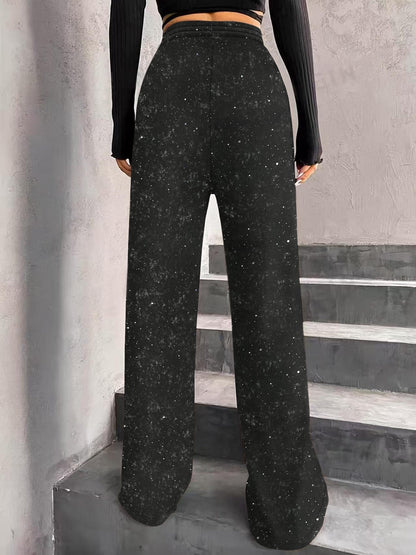💖💃LAST DAY SALE 50% OFF👖✨Women's Sequin Sparkle Wide Leg Pants with Elastic Waistband✨