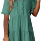 🔥2026 Summer Hot Sale 70% OFF💐Women's V Neck Ruffle Casual A-Line Flowy Swing Shift Dress