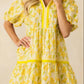 ⏰Summer Hot Sale 70% OFF💃Women's V Neck Floral Short Puff Sleeve Patchwork Casual Boho Mini Dress👍✨Soft Fabric & Comfortable Fit