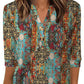 🌸2026 Summer Hot Sale 60% OFF👕Women’s Casual Printed V-Neck Top 3/4 Sleeve Shirts