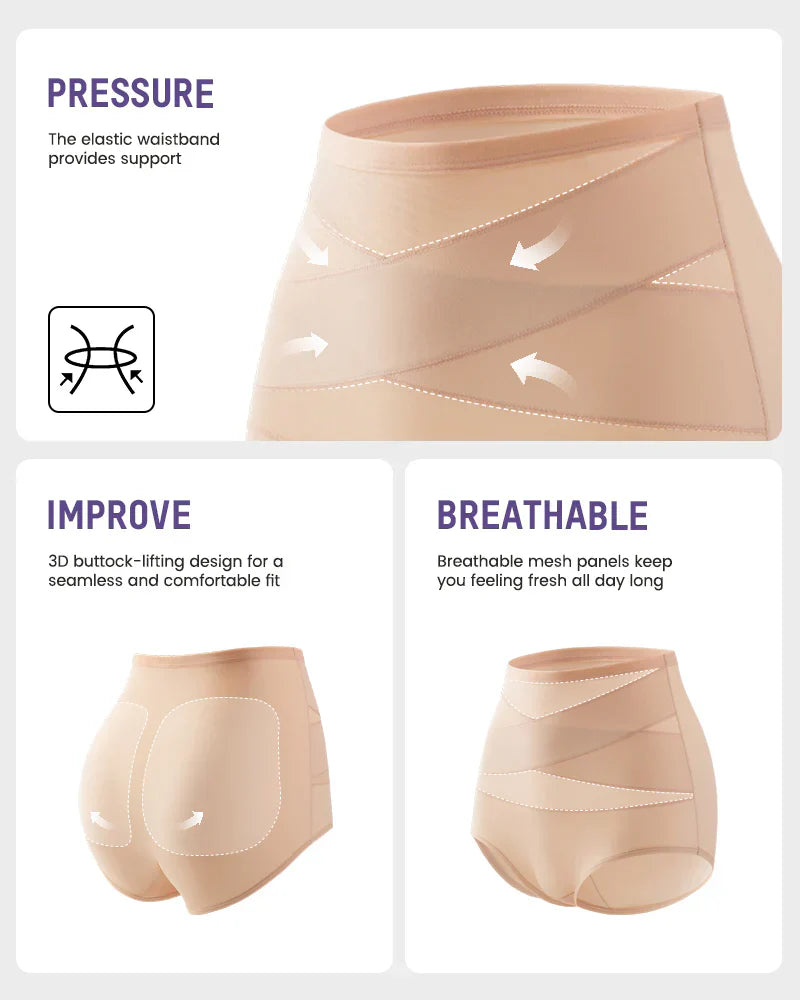 ✨Last Day-Buy 1 Get 3 Packs✨Plus-Size High-Waist Cross Tummy Control Panties