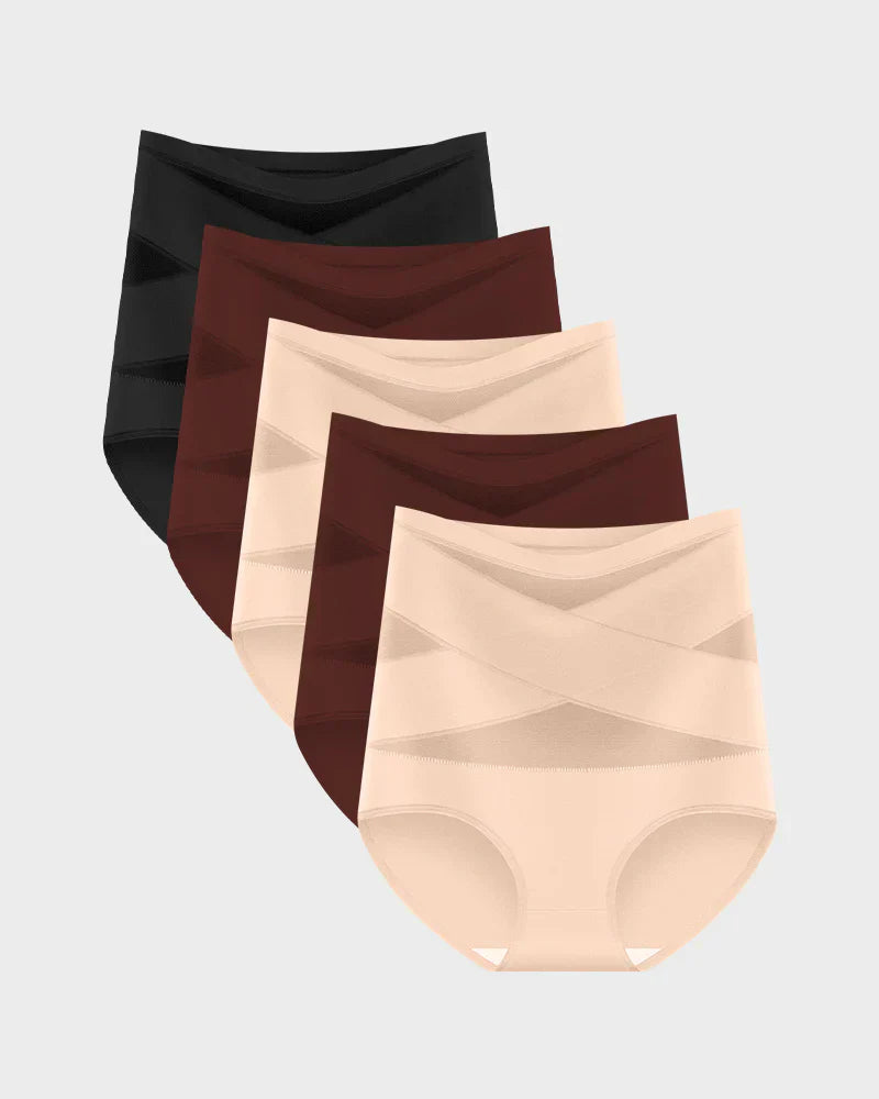 ✨Last Day-Buy 1 Get 3 Packs✨Plus-Size High-Waist Cross Tummy Control Panties