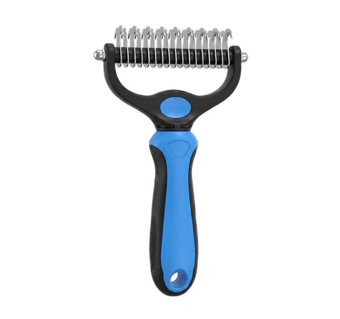 🔥Last Day 50% OFF🔥Professional Double-Sided Pet Grooming Rake ✨ Undercoat Deshedding Tool for Dogs & Cats 🐶🐱