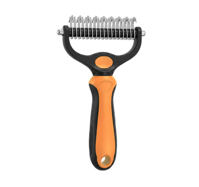 🔥Last Day 50% OFF🔥Professional Double-Sided Pet Grooming Rake ✨ Undercoat Deshedding Tool for Dogs & Cats 🐶🐱