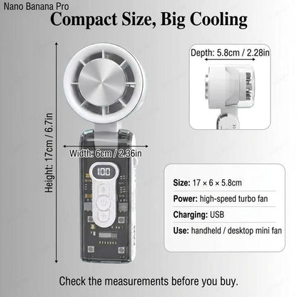 ⏳LAST DAY SALE ONLY￡13.99!!❄️IceCool™ 🇬🇧 3-in-1 Handheld Fan – 100 Speeds & 13,000 RPM Turbo Breeze ❄️ | Built-in LED Torch + SOS Mode 🔦 | 1800mAh Battery | Foldable, Transparent & Perfect for UK Festivals, Commutes & Heatwaves ☀️🇬🇧