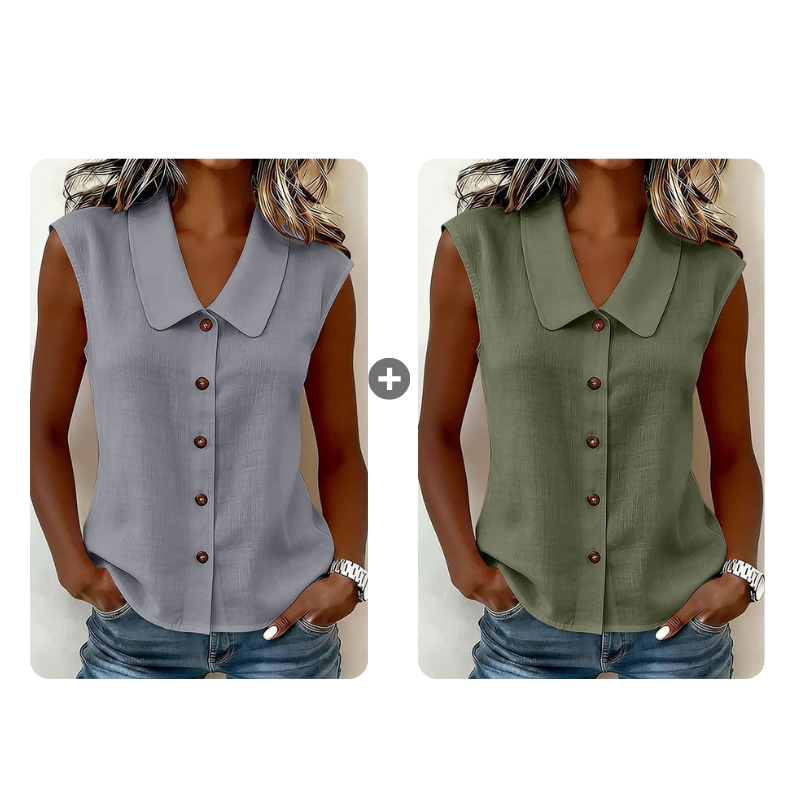 ☀️ Summer Chic Alert 60% OFF💥 –Women’s V-Neck Button-Down Top