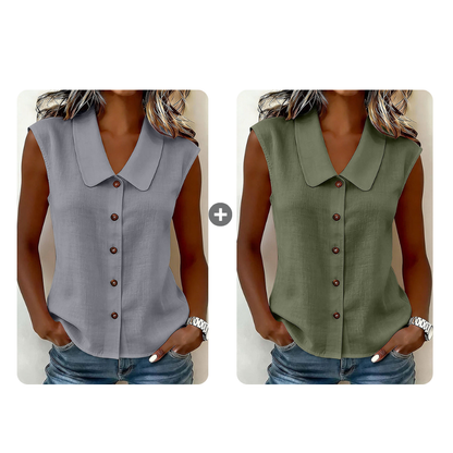 ☀️ Summer Chic Alert 60% OFF💥 –Women’s V-Neck Button-Down Top