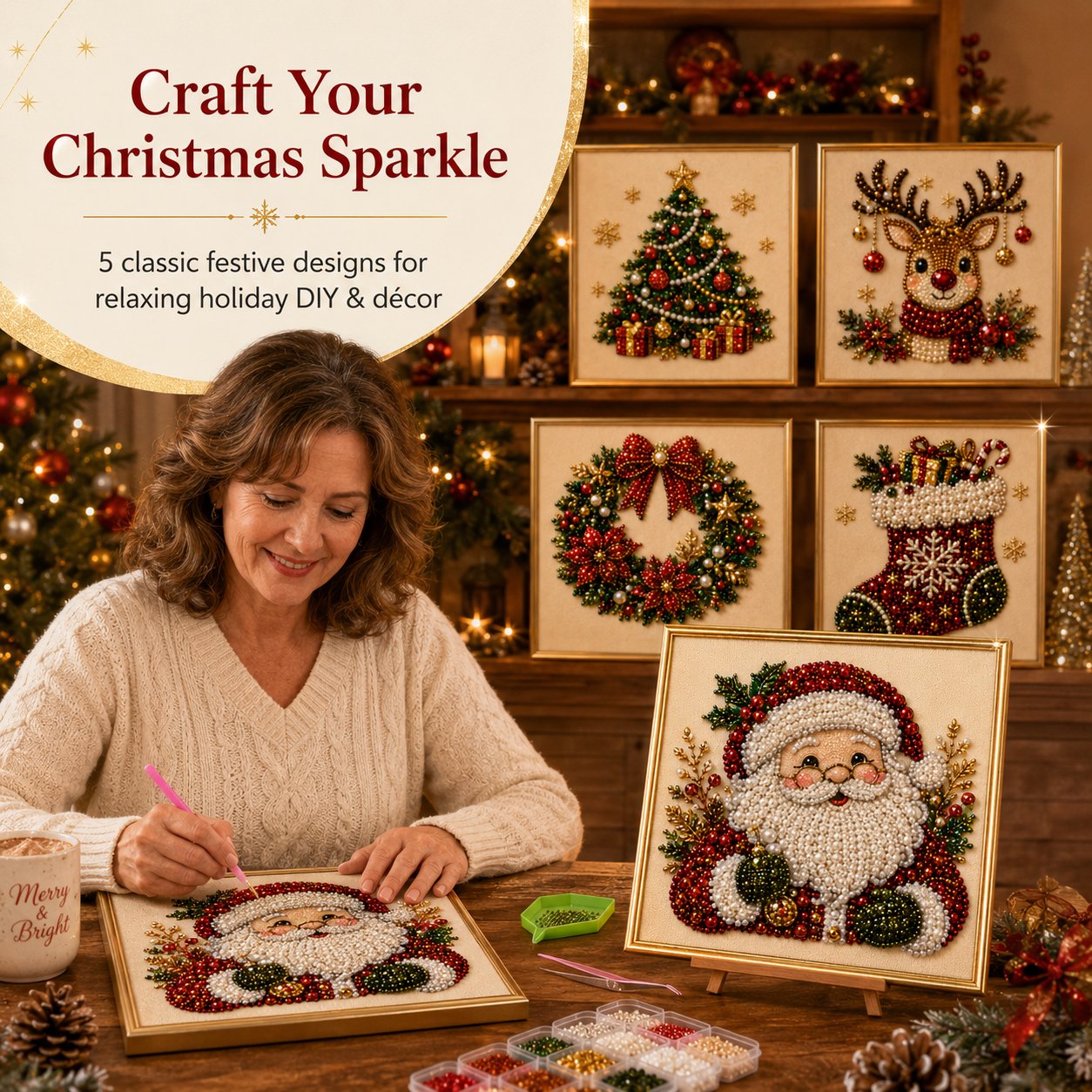 💎DIY Christmas Pearl Diamond Painting Art Kit