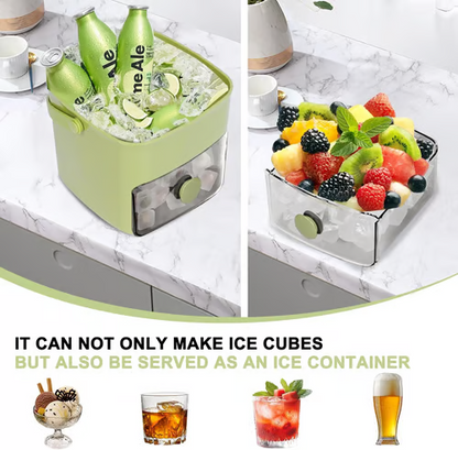 🎁2026 New Arrivals 50% OFF💥Essential for summer🥤🧊 Ice Cube Maker with Storage – 48 cubes at once, leak‑proof lid. Stackable, saves space. Includes ice scoop & tong.