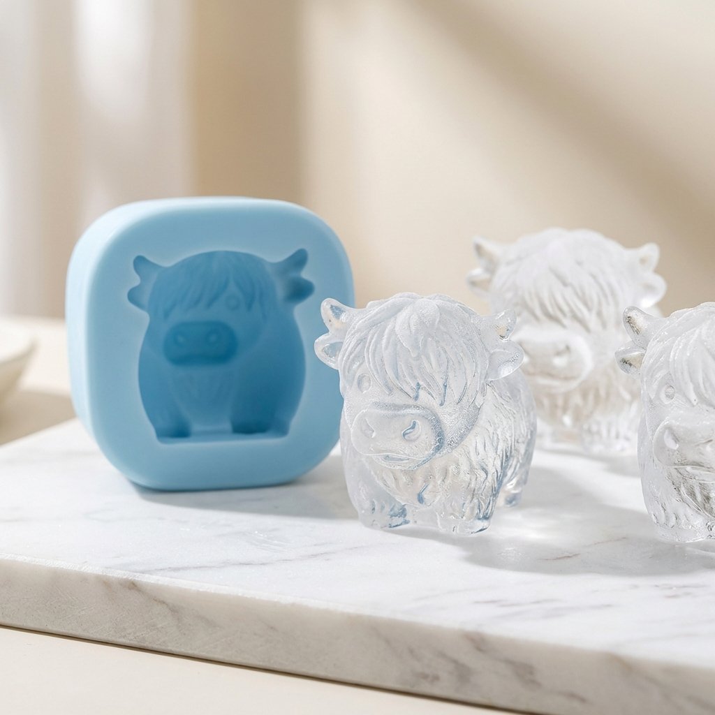 ⏳Last Day Special Price ￡6.99!!🐮 Mini Highland Cow Ice Cube Mold – Cute 3D Ice for Drinks, Parties & Gifts– UK Ready! 🇬🇧
