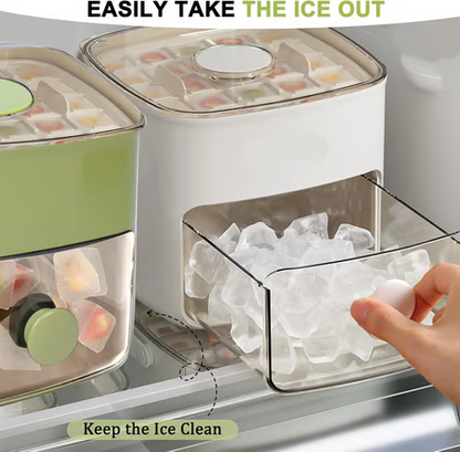 🎁2026 New Arrivals 50% OFF💥Essential for summer🥤🧊 Ice Cube Maker with Storage – 48 cubes at once, leak‑proof lid. Stackable, saves space. Includes ice scoop & tong.