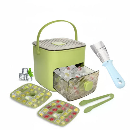 🎁2026 New Arrivals 50% OFF💥Essential for summer🥤🧊 Ice Cube Maker with Storage – 48 cubes at once, leak‑proof lid. Stackable, saves space. Includes ice scoop & tong.