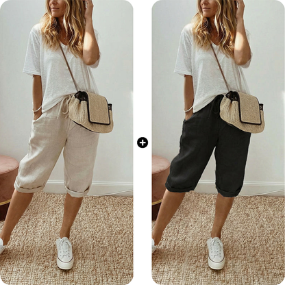 ⏳Time-Limited 60% OFF! 👖⏰Women’s Casual Cotton Linen Capris– Breathable, Comfortable & Effortlessly Chic 🌿✨