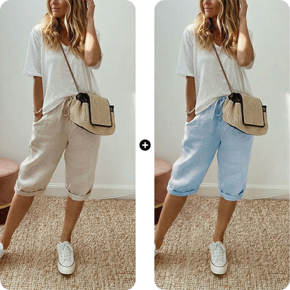 ⏳Time-Limited 60% OFF! 👖⏰Women’s Casual Cotton Linen Capris– Breathable, Comfortable & Effortlessly Chic 🌿✨