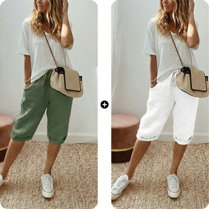 ⏳Time-Limited 60% OFF! 👖⏰Women’s Casual Cotton Linen Capris– Breathable, Comfortable & Effortlessly Chic 🌿✨