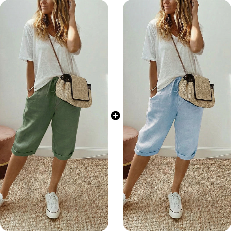 ⏳Time-Limited 60% OFF! 👖⏰Women’s Casual Cotton Linen Capris– Breathable, Comfortable & Effortlessly Chic 🌿✨