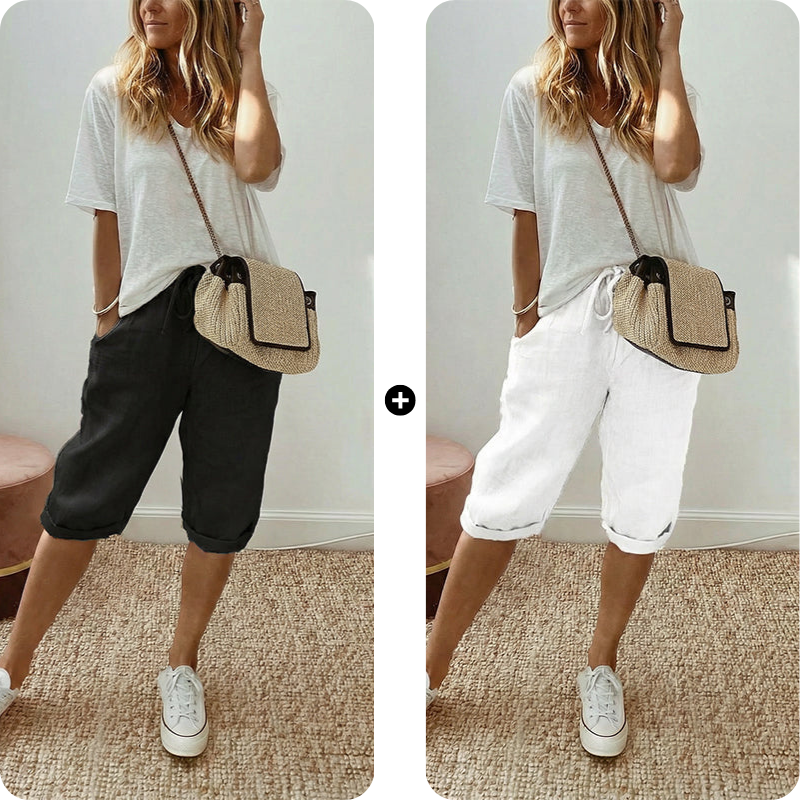 ⏳Time-Limited 60% OFF! 👖⏰Women’s Casual Cotton Linen Capris– Breathable, Comfortable & Effortlessly Chic 🌿✨