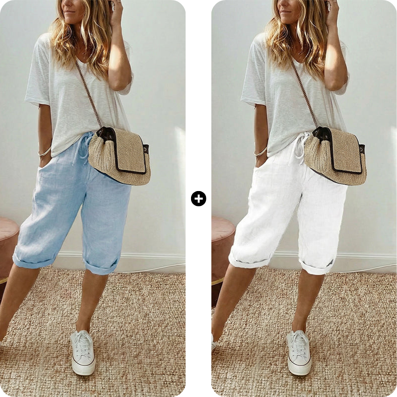⏳Time-Limited 60% OFF! 👖⏰Women’s Casual Cotton Linen Capris– Breathable, Comfortable & Effortlessly Chic 🌿✨