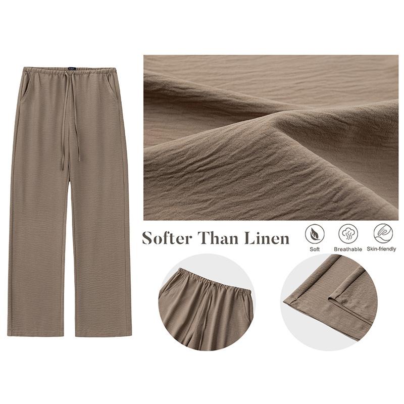 💖LAST DAY SALE 50% OFF💷Women's Summer Wide Leg Pants Flowy Drawstring Elastic Waist Trousers with Pockets