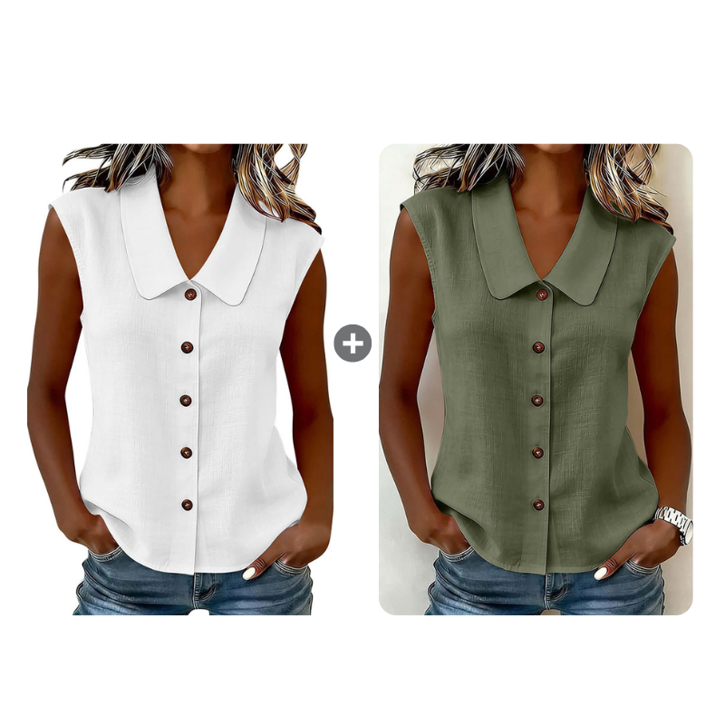 ☀️ Summer Chic Alert 60% OFF💥 –Women’s V-Neck Button-Down Top